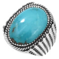 Mens Sterling Silver Turquoise Ring 44394