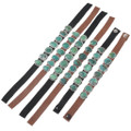 Leather Turquoise Bracelet Brown or Black Ladies and Mens Sizes 44396