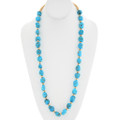 Beaded Gold Natural Turquoise Necklace 44411