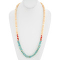 Navajo Shell Coral Turquoise Necklace 44420