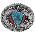 Natural Turquoise Native American Belt Buckle 44426