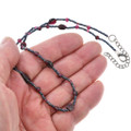 Beaded Hematite Necklace Garnet Beads 44436