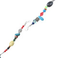 Native American Beaded Treasure Necklace Sterling Silver Accents 44470