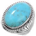 Sterling Silver Navajo Turquoise Ring 44475