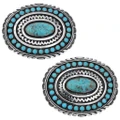 Sterling Silver Turquoise Navajo Western Belt Buckle 44477