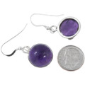 Sterling Silver Amethyst Drop Earrings French Hooks 44491