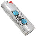 Natural Kingman Turquoise Nugget Fancy Lighter Case 44498