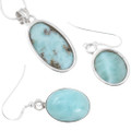 Larimar Pendant Dangle Earrings Jewelry Set 44514