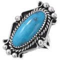 Navajo Sterling Silver Blue Turquoise Ring 44521