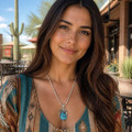 Real Turquoise Pendant Southwest Navajo Made 44526