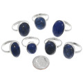 Deep Royal Blue Lapis Ring Smooth Sterling Silver Bezel 44528
