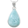Sterling Silver Teardrop Larimar Pendant 44555
