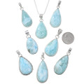 Real Larimar Teardrop Pendant 44555