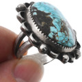 Vintage Sterling Silver Spiderweb Turquoise Ring 44558