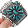 Vintage Navajo Cluster Turquoise Wide Watch Cuff by Jonah Nez 1557