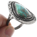 Vintage Large Turquoise Sterling Silver Navajo Ring 1554