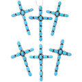 High Grade Blue Arizona Turquoise Navajo Cross Pendant 44605