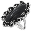 Navajo Sterling Silver Onyx Ring 44626