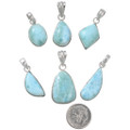 Natural Larimar Gemstone Pendant Sterling Silver Frame 45676