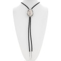 Navajo White Buffalo Sterling Silver Bolo Tie 44650