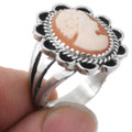Sterling Conch Shell Cameo Ladies Ring 44654