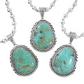 A Grade Kingman Turquoise Navajo Made Pendant 44658