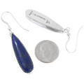 Authentic Navajo Lapis Teardrop Earrings Artist Verna Blackgoat Signed 44679