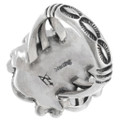 Carved Shell Navajo Sterling Silver Ring 44681