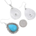 Turquoise Pendant Matching French Hook Earrings 44691