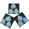 High Grade Sleeping Beauty Turquoise Jewelry Set Teardrop Pendant 44691