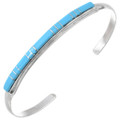 Zuni Sterling Silver Blue Turquoise Bracelet 44709