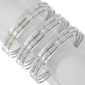 Native American Sterling Silver White Opal Cuff Bracelet 44718