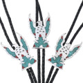Turquoise Bolo Tie Native American Thunderbird Shape Leather Cord Included 44727