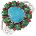 Emerald Valley Turquoise Navajo Cluster Bracelet 44731