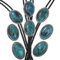 High Grade Bisbee Chrysocolla Bolo Ties Navajo Made 44737