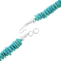 Native American Turquoise Bead Necklace Sterling Silver Ends 44753