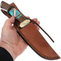 Authentic Navajo Made Turquoise Handle Knife with Sheath 40446