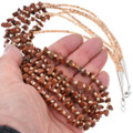 Navajo Beaded Necklace Copper Goldstone Shell Heishi 44875