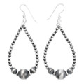 Sterling Silver Navajo Desert Pearl Beaded Hoop Earrings 44882
