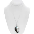 Navajo Bear Claw Pendant Sterling Silver Feathers 44979