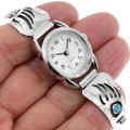 Bear Paw Symbol Turquoise Sterling Silver Watch 44984