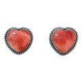 Sterling Silver Heart Shaped Spiny Oyster Earrings 46002