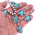 Navajo Sterling Silver Spiderweb Turquoise Necklace 46011