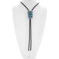 Sterling Silver Turquoise Nugget Bolo Tie 46013