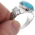 Sterling Silver Turquoise Mens Ring 46018