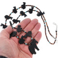 Black Horse Fetish Beads Genuine Shell Heishi Necklace 45047