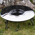 Black White Flat Modern Designer Glass Bowl Stand Included 46071