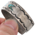 Turquoise Chip Inlay Vintage Native American Cuff Bracelet 46129