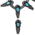 Unique Retro Navajo Design Vintage Morenci Turquoise Necklace 46133