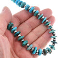 Sterling Silver Blue Turquoise Beaded Navajo Necklace 46138